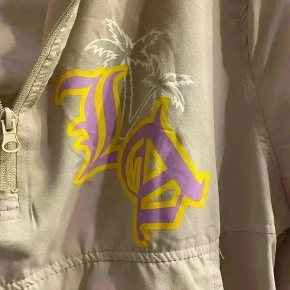 Mens Rue 21 windbreaker jacket with hood (no drawstring) graphics pockets size M - Picture 4 of 15